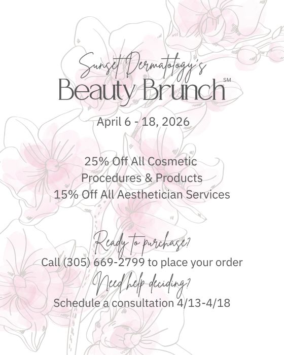 Beauty Brunch by Sunset Dermatology in South Miami Florida.