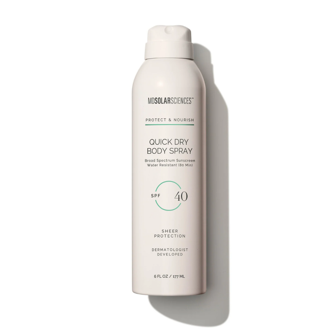 Fast-drying, non-greasy + lightweight, this non-aerosol sunscreen spray is packed with powerful antioxidants, like Vitamin C and Indian Gooseberry, to help protect skin from sun and environmental damage. Its 360-degree continuous mist delivers a fast and even application of broad-spectrum and water-resistant protection. Made without Oxybenzone and Octinoxate.