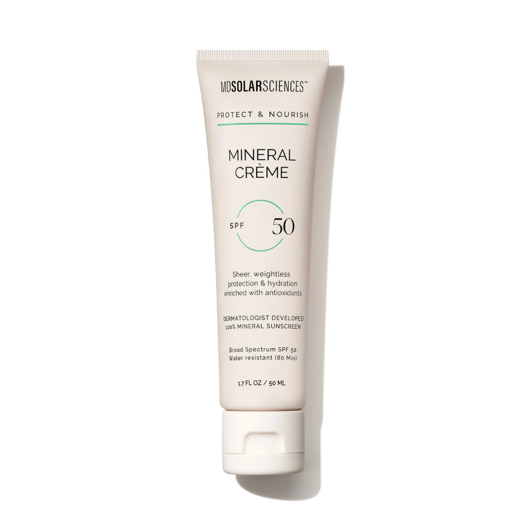 This silky-smooth mineral sunscreen is like cashmere for your skin. Mineral Crème delivers broad spectrum protection with a smooth matte finish. It's sheer and weightless “barely there” feel applies evenly onto skin, with no white cast. Naturally derived zinc oxide helps reduce the risk of photoaging and skin cancer, while Vitamin C and natural antioxidants Green Tea, Cranberry Fruit, and Pomegranate Extracts help fight sun damage and free radicals.